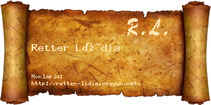 Retter Lídia névjegykártya